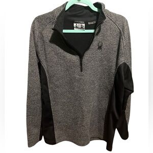 Spyder Gray and Black Quarter-Zip Sweater size XL